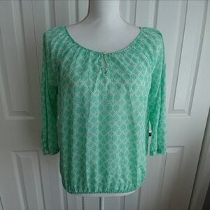 GAP Mint Green Patterned Blouse
